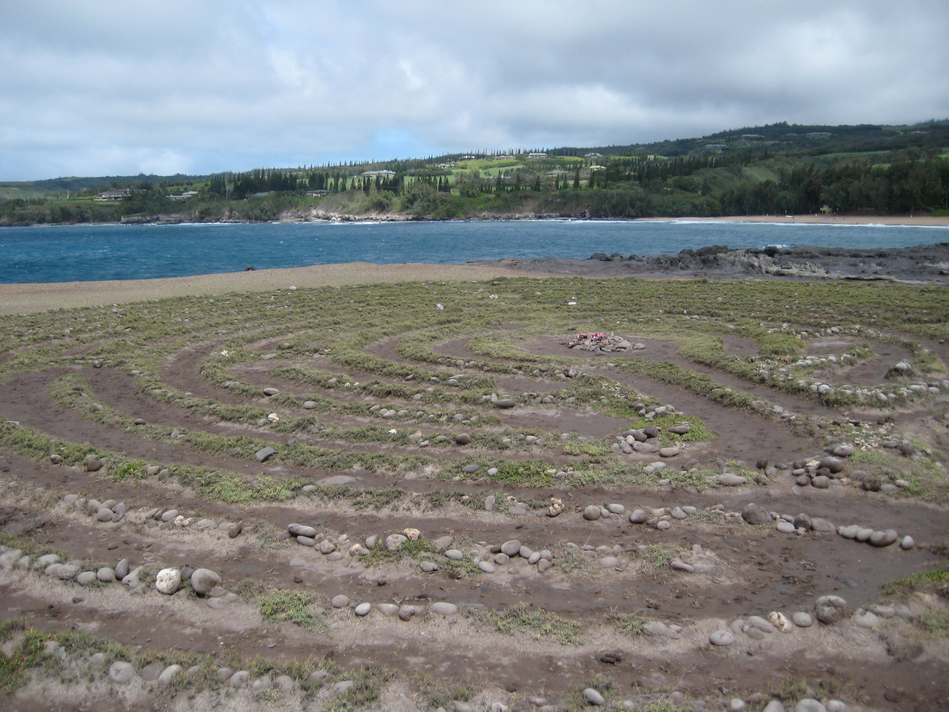 Labyrinth near Dragon's Teeth, Kapalua, Maui. 