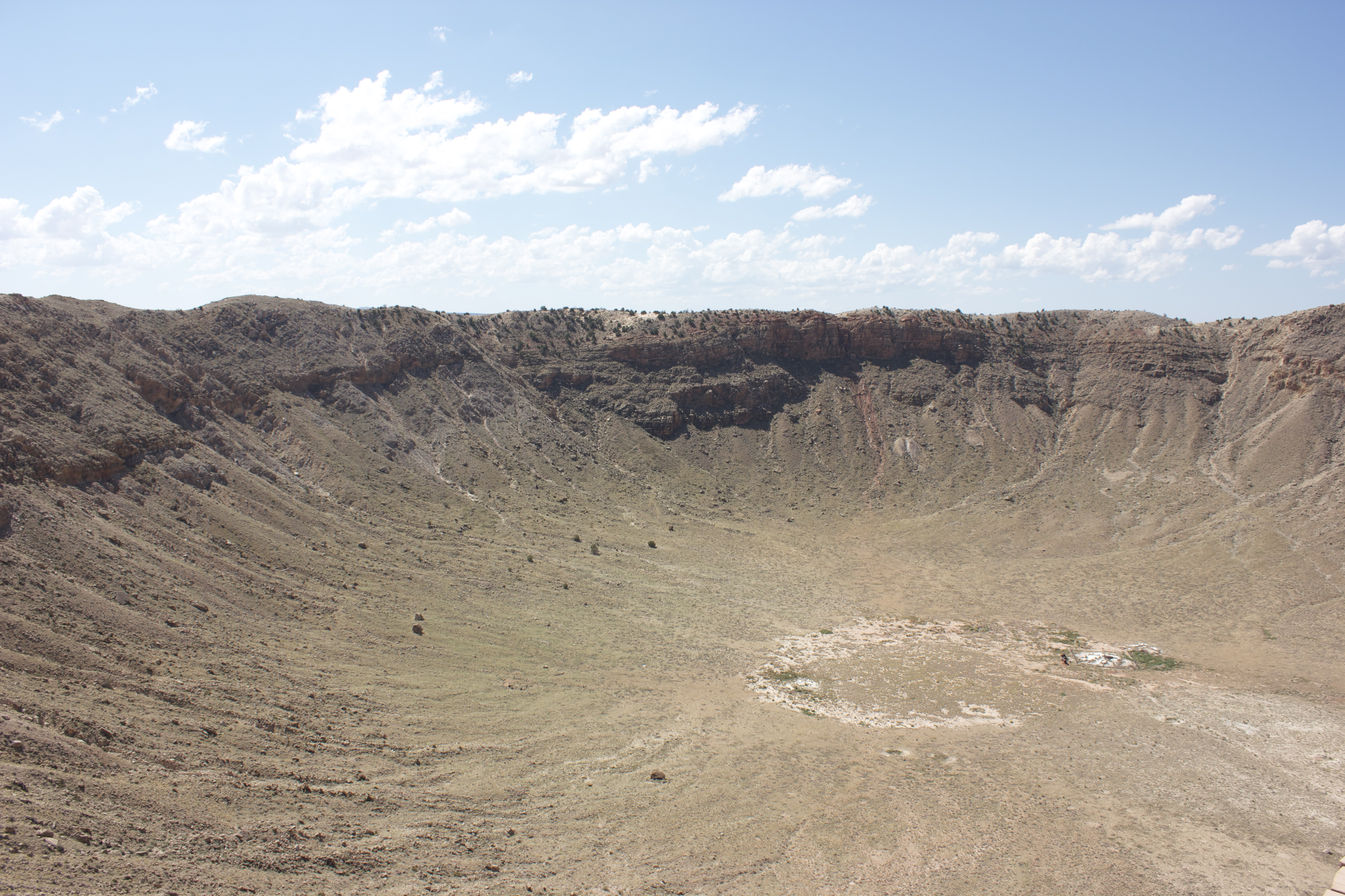 Meteor Crater, a meteorite impact crater near Winslow Arizona (and the largest in the United States).