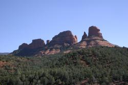 Red rock towers in Sedona. 